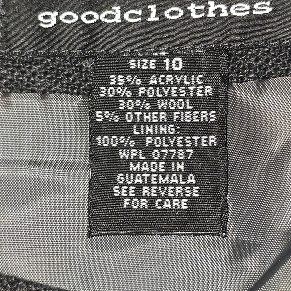 GOODCLOTHES CHARCOL GRAY LONG PENCIL SKIRT FRAYED  EDGES  WOOL BLEND WOMENS 10 - Picture 4 of 7